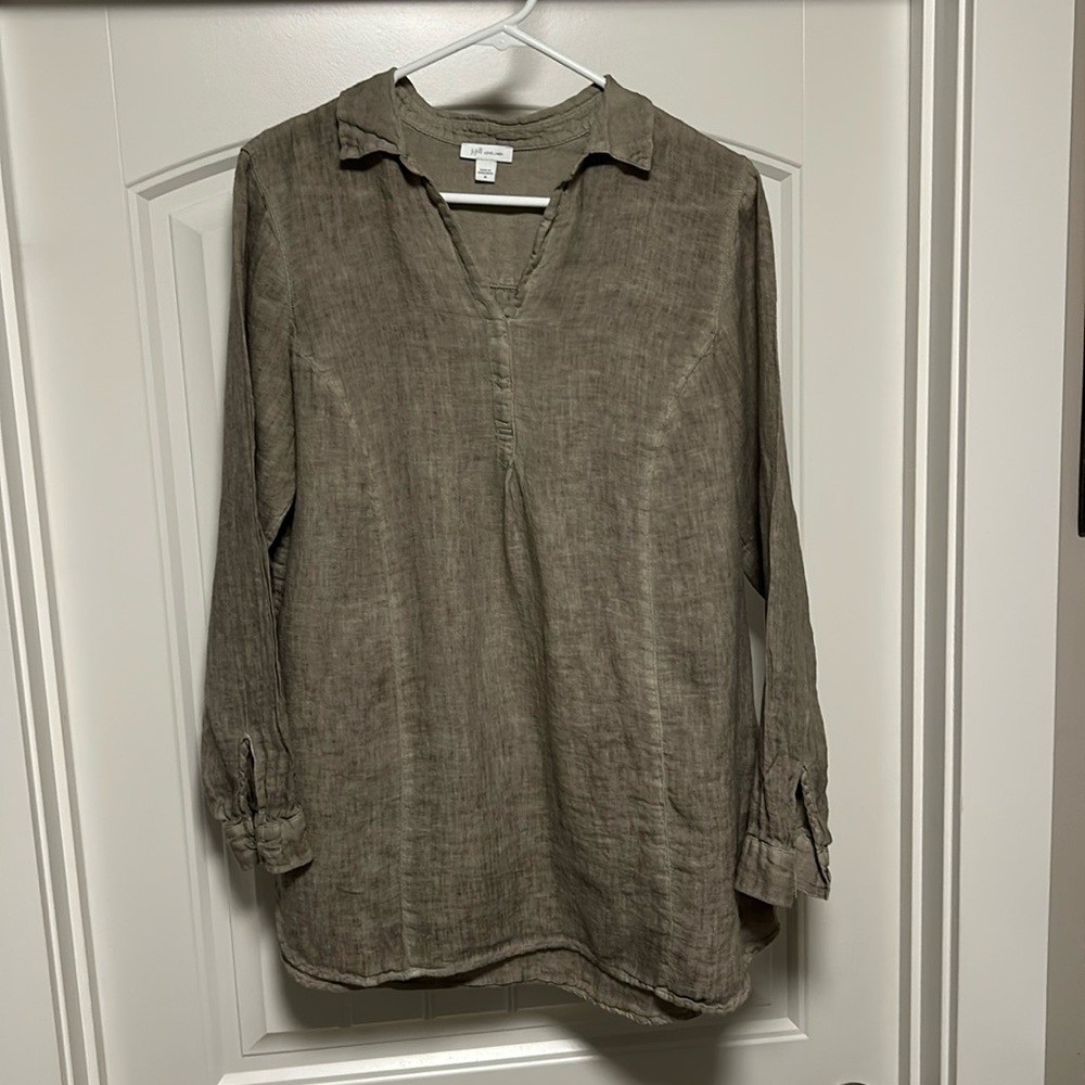 J. Jill Womens Size Med Green Love Linen dress